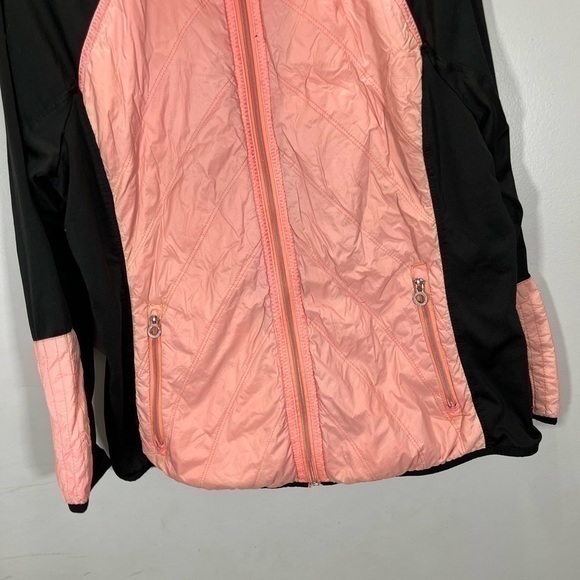 Calvin Klein Performance Women’s Pink Black Slick Full Zip Athletic Jacket - Picture 7 of 14